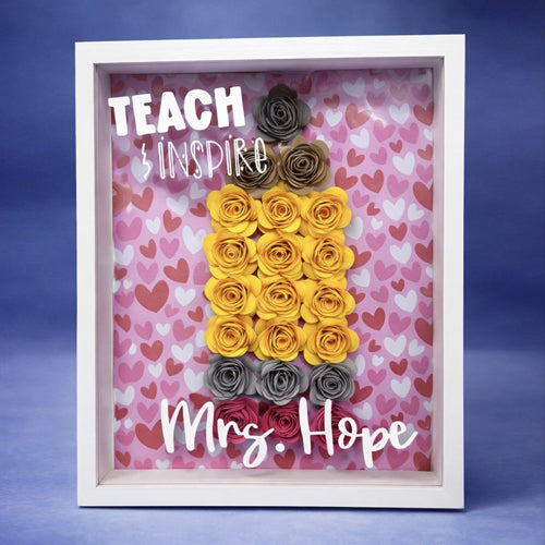Custom Flower Shadow Box - For Teacher