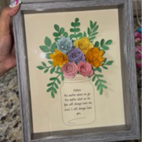 Custom Flower Shadow Box - Mason Jar bouquet